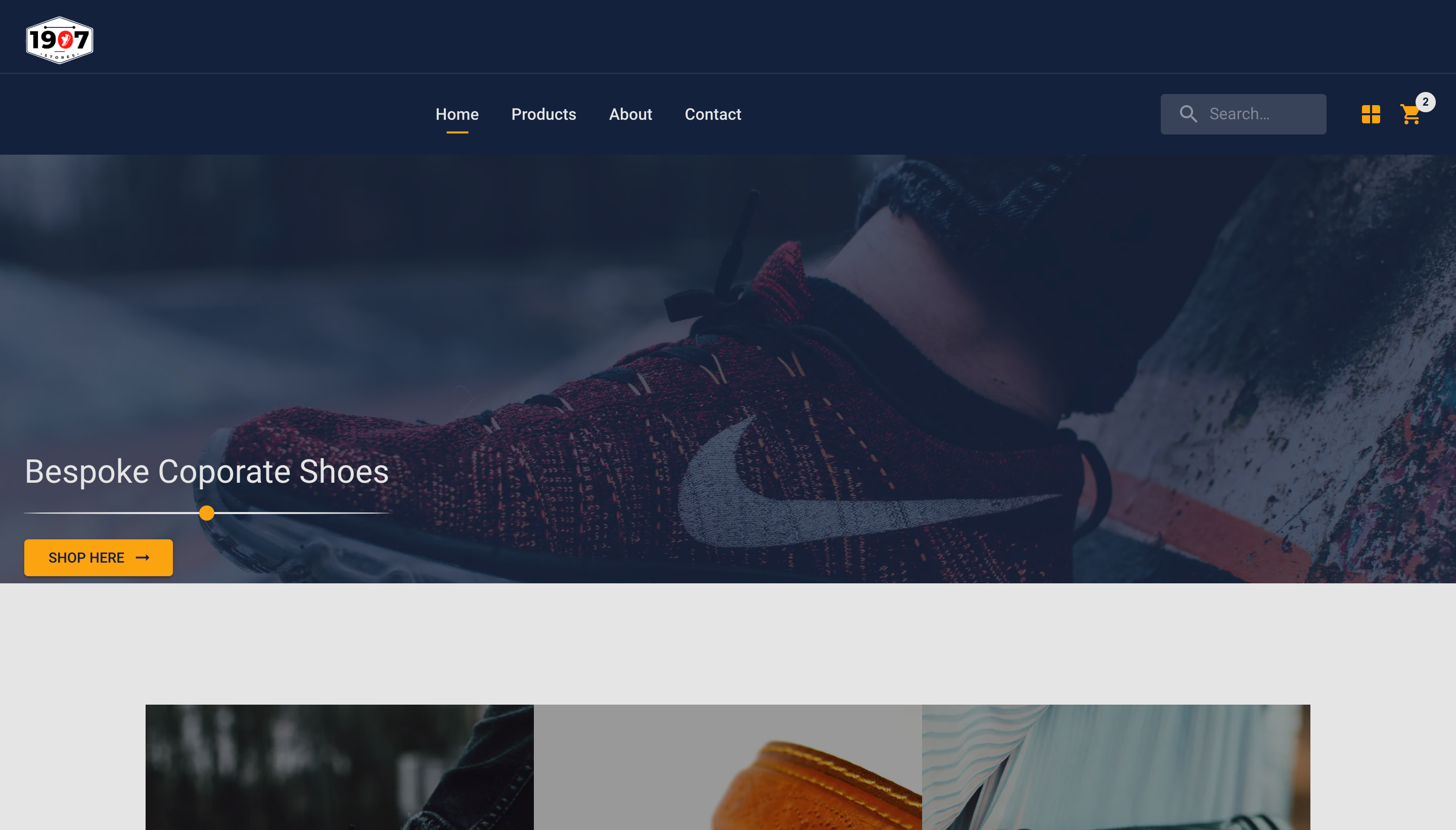 project landing page view